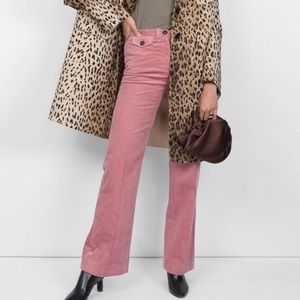 Alexa Chung Corduroy pink pants